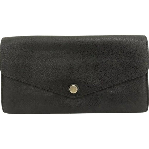 762252BG (L3) Louis Vuitton Wallet Long Portefeiulle Sarah Navy Blue Monogram Em - Picture 1 of 10